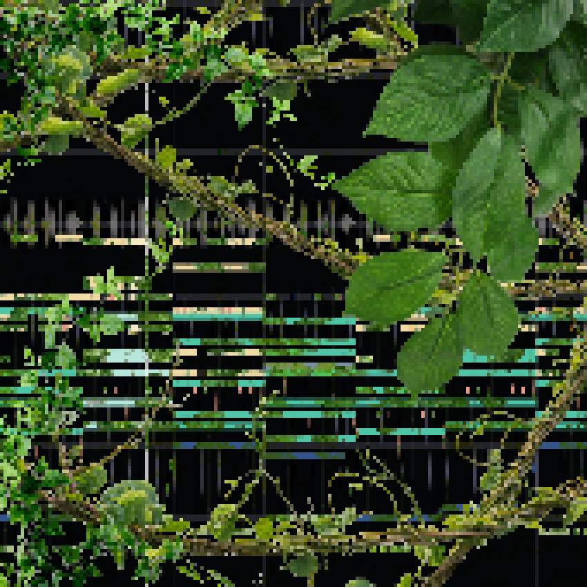 UltraBox screenshot with overgrown foliage in front of it